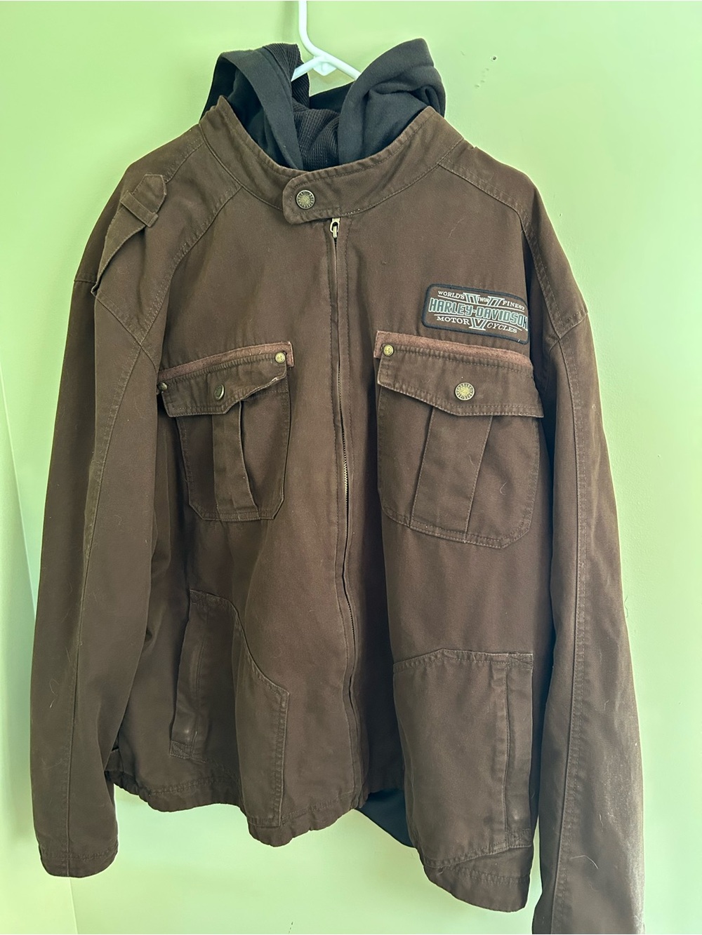 Genuine Harley-Davidson Men’s Canvas Military Cargo Hooded Jacket 3XL 97417-11VM